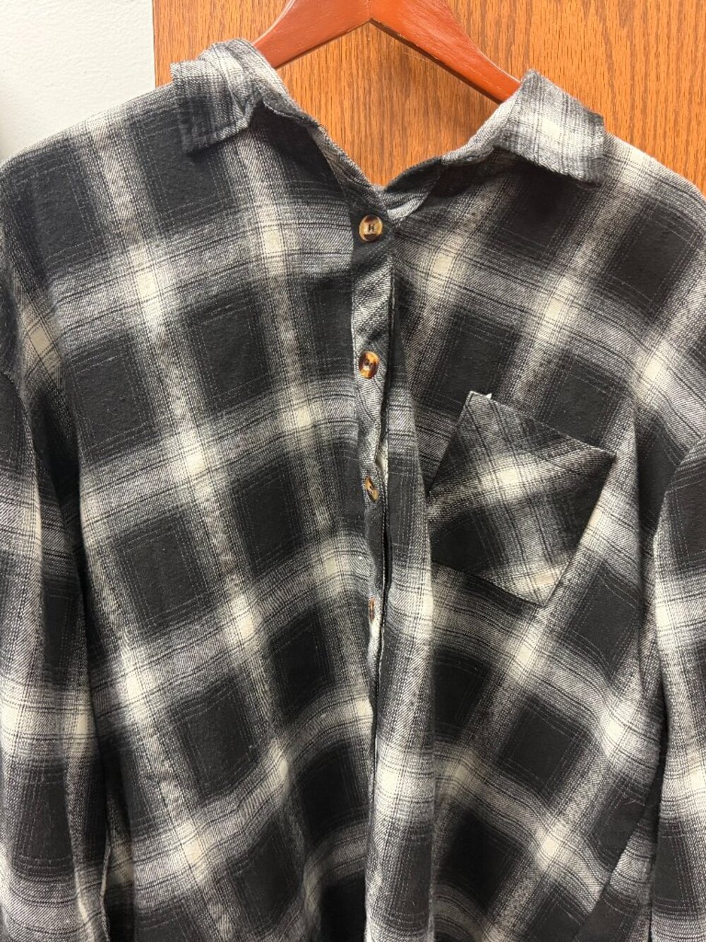 Black Flannel Button-up